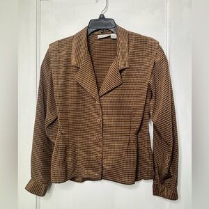 VTG Evan Picone Houndstooth Blouse